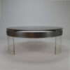 1970s Coffeetable with Smoked Glass top and Steel and Lucite base