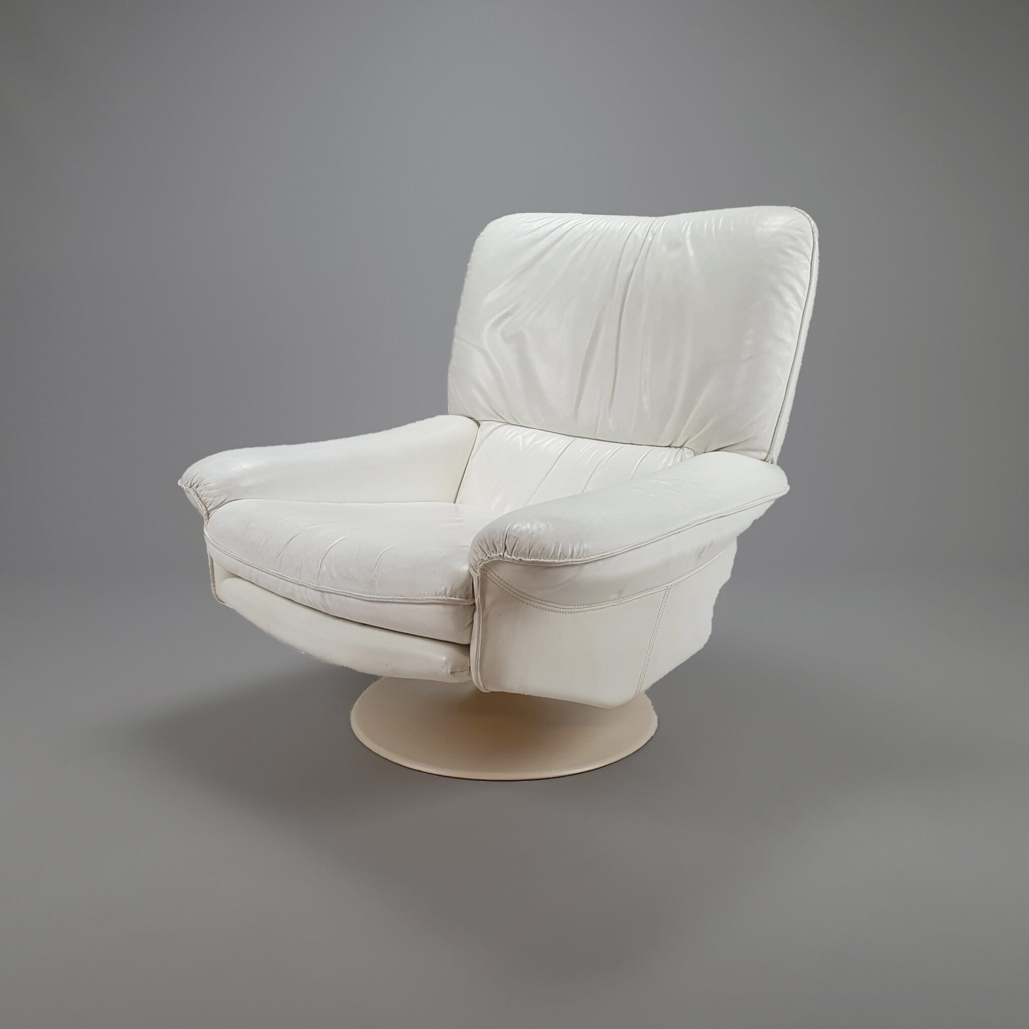 Postmodern White Leather Swivel Lounge Chair, 1980s SOLD - Old North ...