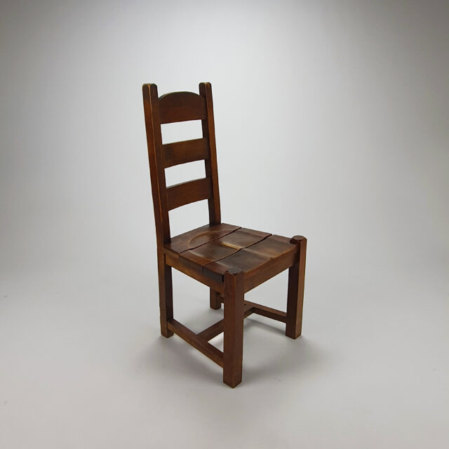 Set Of 6 Brutalist Oak Dining Chairs, 1960s
