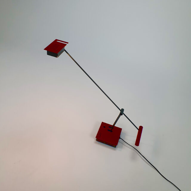 Black and Red Samurai Table Lamp Sigheaki Asahara for Stilnovo, 1980s