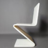 White zigzag chair inspired by Gerrit Rietveld, 1970's