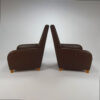 Set of 2 Italian leather lounge chairs by Molinari, 1990s