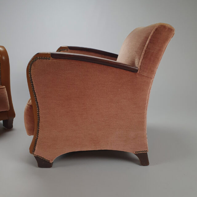 Set of 2 French Art Deco Armchairs, 1920s