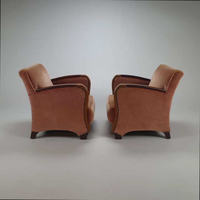 Set of 2 French Art Deco Armchairs, 1920s