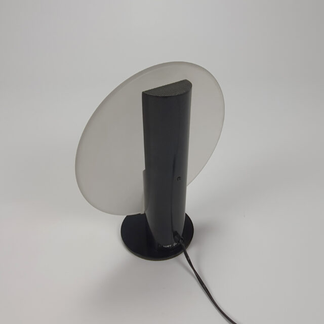Postmodern Glass and Steel Table lamp by Blauet, 1980s