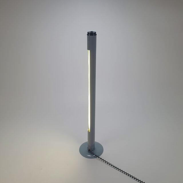 Postmodern Blue Grey Standing TL Tube Floor Lamp, 1980s