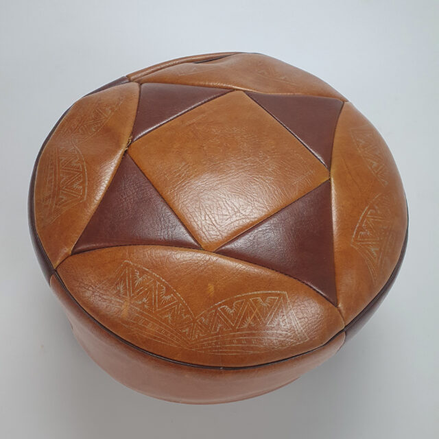 Moroccan Leather Pouf, 1970