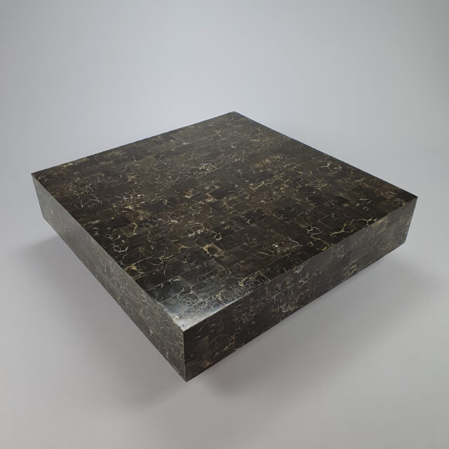 Vintage Black marble and epoxy coffee table, 1970