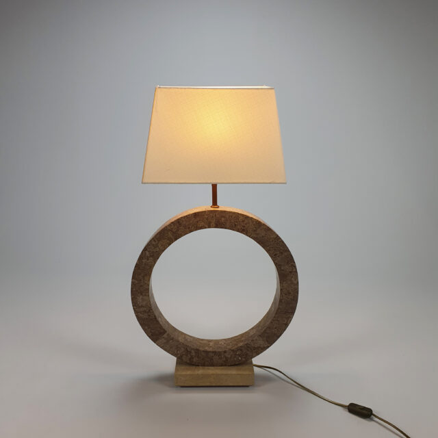 Maison Regain Style Marble Look Resin Lamp, 1970s