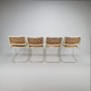 Set of 4 Tubular Frame and Cane Cantilever dining chairs, Italy, 1980s