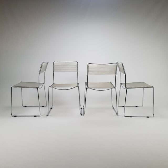 Set of 4 Italian Spaghetti Dining Chairs, 1970s