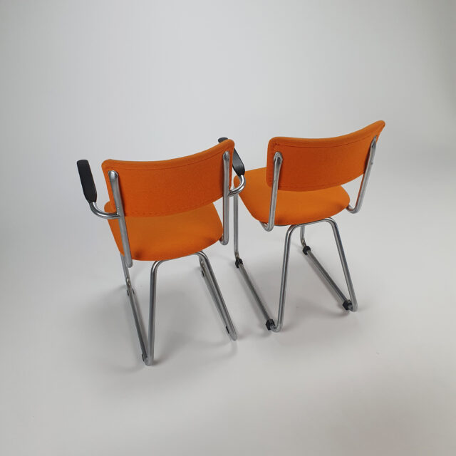 Set of 2 Tubular Frame Chairs by Fana Metal Rotterdam, 1930s