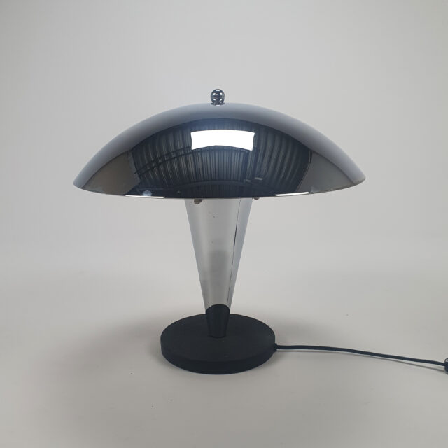 Vintage Chrome plated Mushroom Table lamp, 1970s