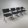 Set of 4 Mid Century Rosewood and Steel Ariadne chairs by Friso Kramer for Auping, 1960