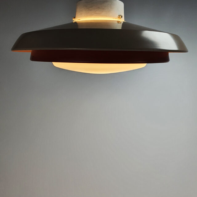 Mid Century Philips Ceiling Lamp with Opaline Glass, 1960s