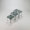 Chrome and Smoked glass Nesting Tables, 1970s