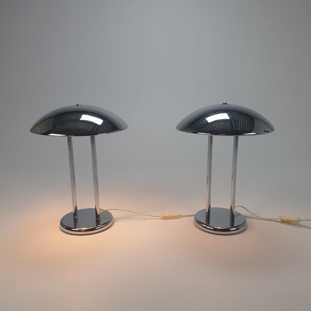 Set of 2 Vintage Chrome Table lamps, 1970s