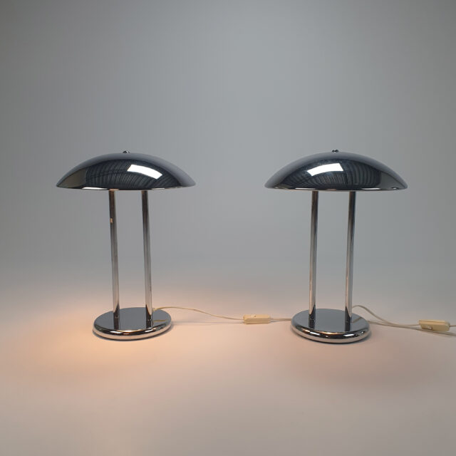 Set of 2 Vintage Chrome Table lamps, 1970s