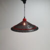 Postmodern Black Steel and Red hanging pendant,1980s