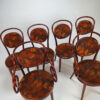 Set of 6 cherry bentwood dining chairs, 1970s