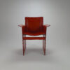 Postmodern Italian Red Saddle Leather Side Chair, 1980s