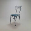Mid Century Blue Lacquered Wire Chair, 1950s