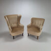 Set of 3 Mid Century Design Chairs and Sofa, Velours, 1950s