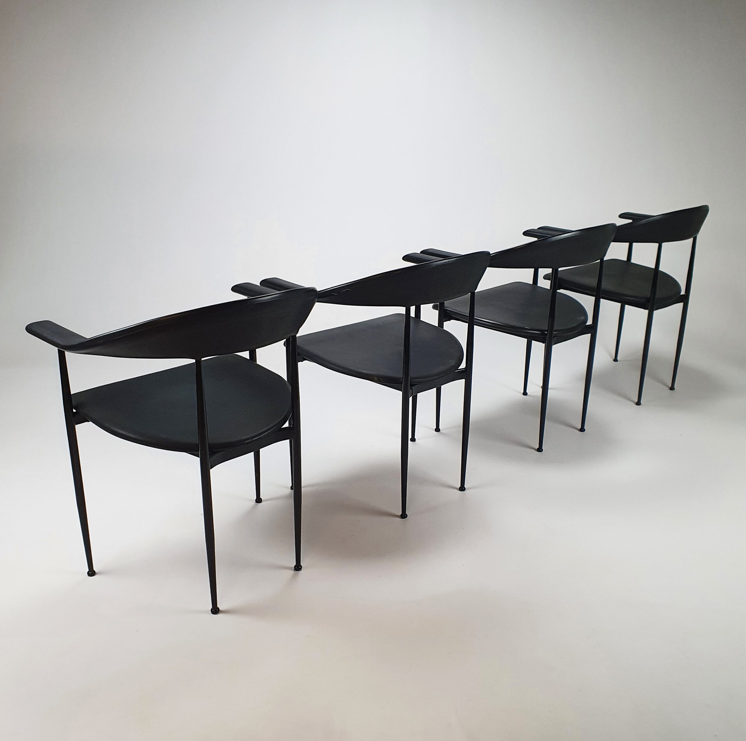 Set of 4 P-40 Chairs by Vegni & Gualtierotti for Fasem Italy, 1970s