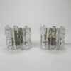 Wall Lamps in Frosted Ice Glass by J. T. Kalmar for Kalmar Franken KG, 1960s, Set of 2