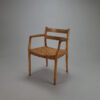 Mid Century Danish Oak and Rush Model 67 Armchair by Niels Moller, 1960s