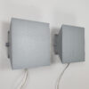 Set of 2 Postmodern Grey Aluminium Wall Lamps, 1990s