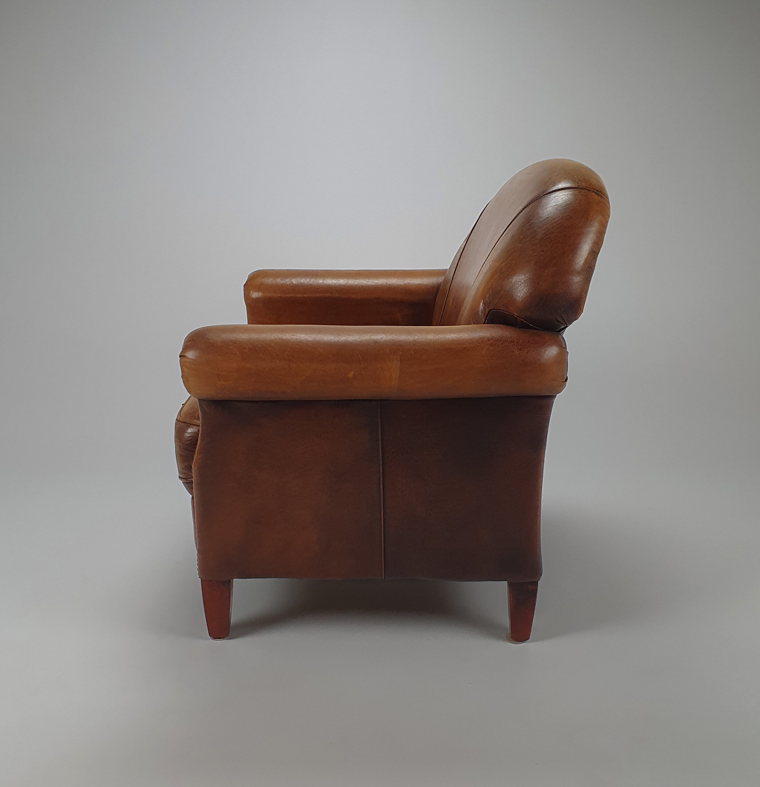 vintage sheep leather club chair 1970s