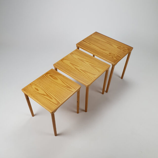 Set of 3 danish teak nesting tables by E. W. Bach for Møbelfabrikken Toften, 1960s