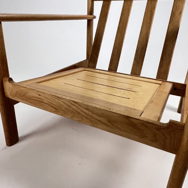 Midcentury Scandinavian Blonde Oak Lounge Chair, 1970s