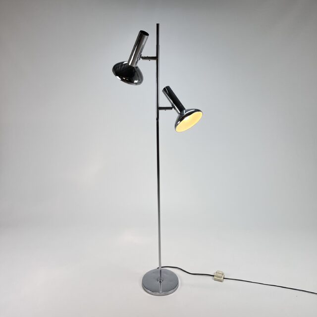 Chrome Floorlamp with 2 Spots by Sölken Leuchten, 1960s