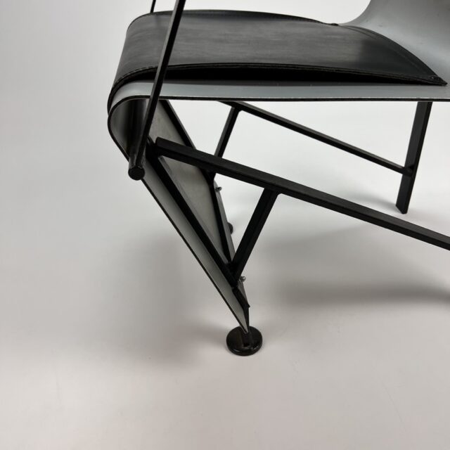 Postmodern Bended Aluminium and Steel Side Chair, 1980s