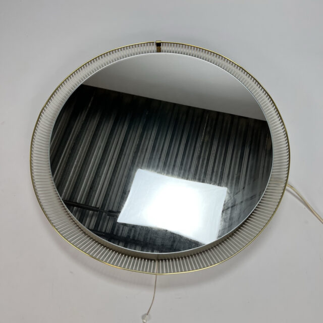 Mid Century German Illumated Round Mirror, 1960s