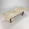Mid Century Travertine and Wengé Coffee Table, 1960s
