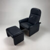 DS50 Dark Blue Leather Lounge Chair from De Sede, 1980s