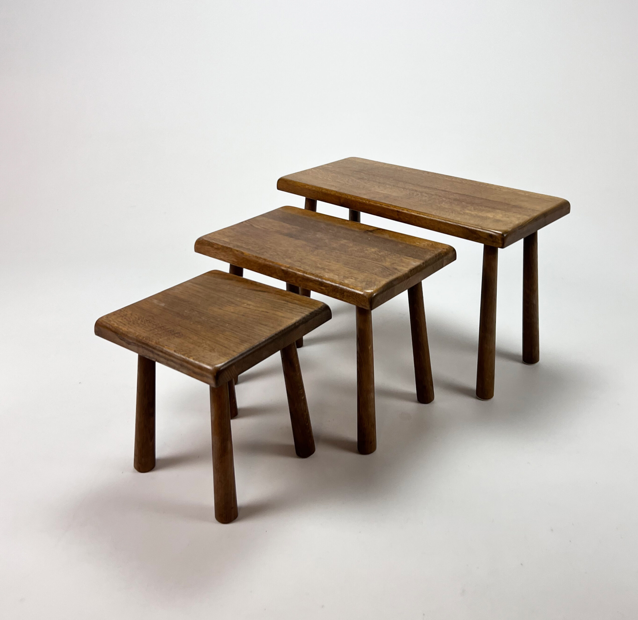 Modernist Oak Nesting Tables, 1960s
