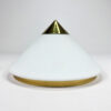 Hollywood Regency Brass and Opaline Glass Ceiling/Wall lamp by Glashutte Limburg, 1970s