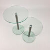 Set of 2 Postmodern Glass and Steel Side Tables, 1990s
