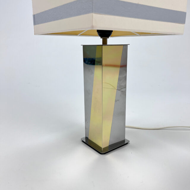 Hollywood regency Style Brass and chrome Table lamp, 1970s