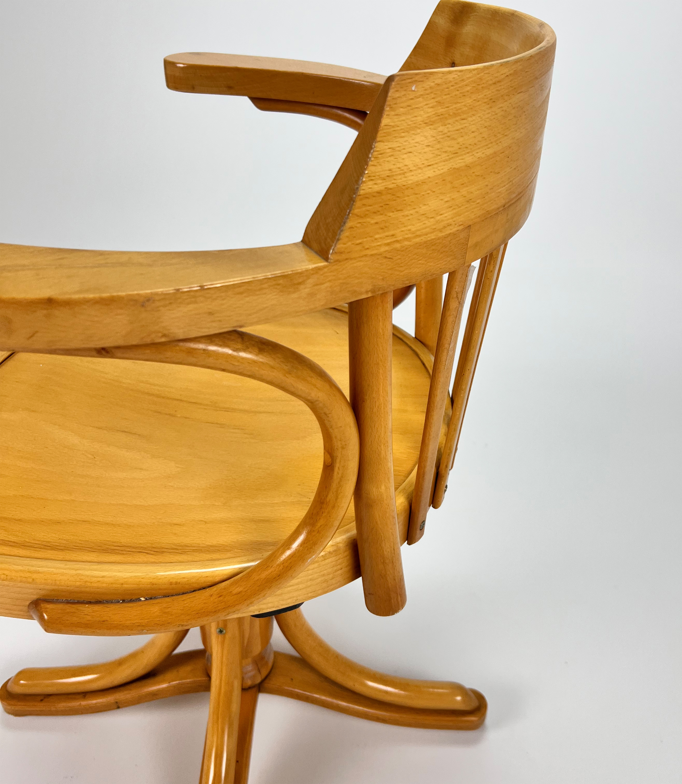Bentwood desk chair By Zpm radomsko, 1950s
