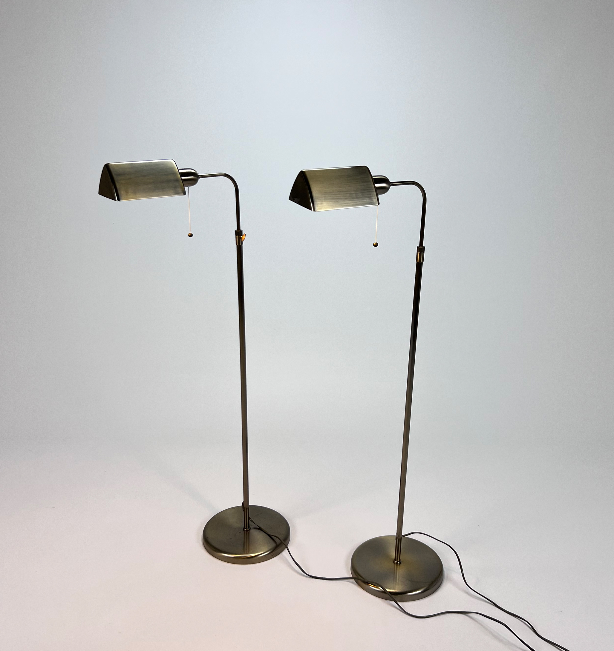 Set of two Mid Century Brass and Steel Classical Floorlamp, 1960s