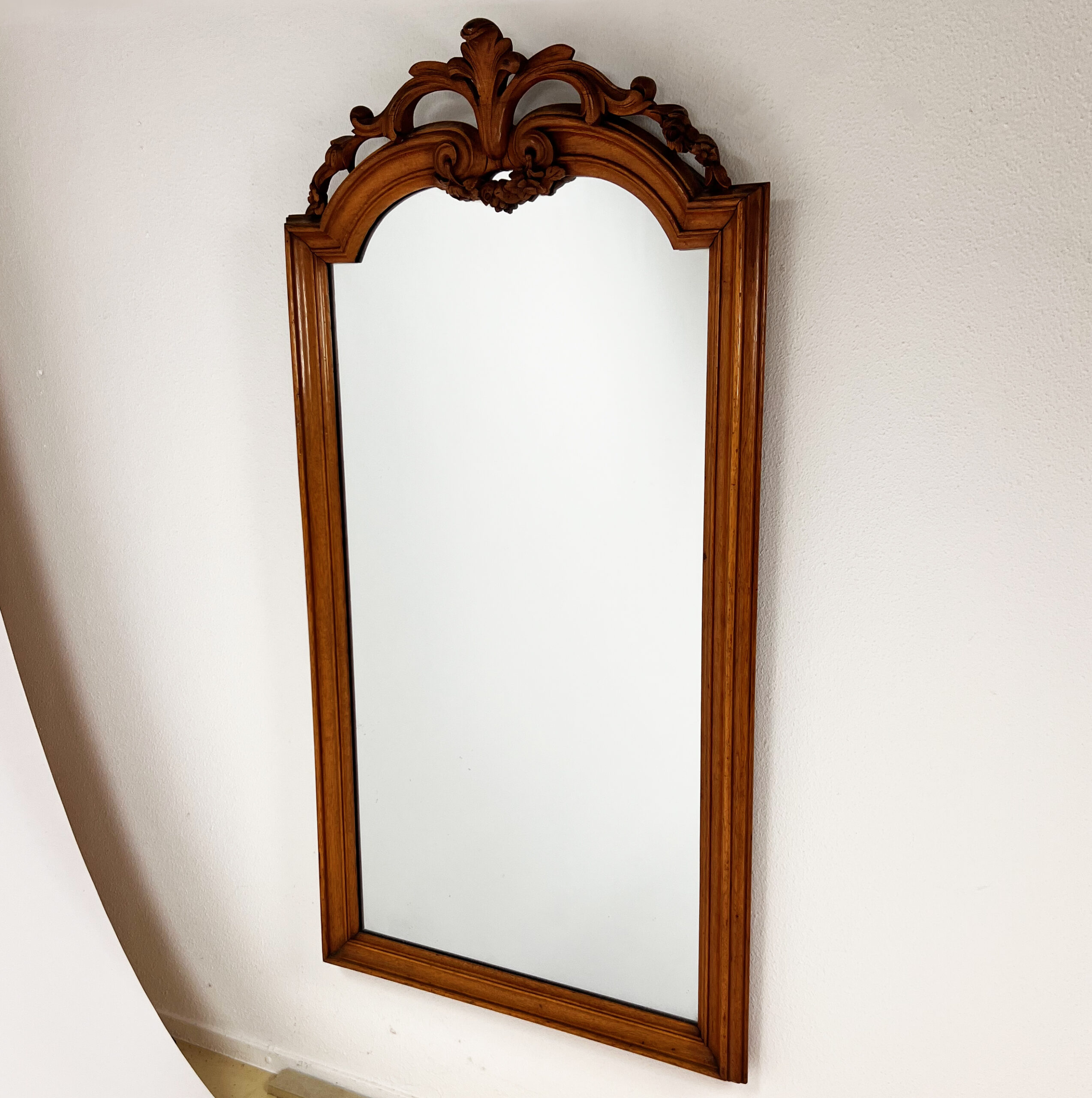 Antique French Carved Oak Mirror, 1900s