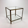 Vintage Massive brass and glass side table, 1970s