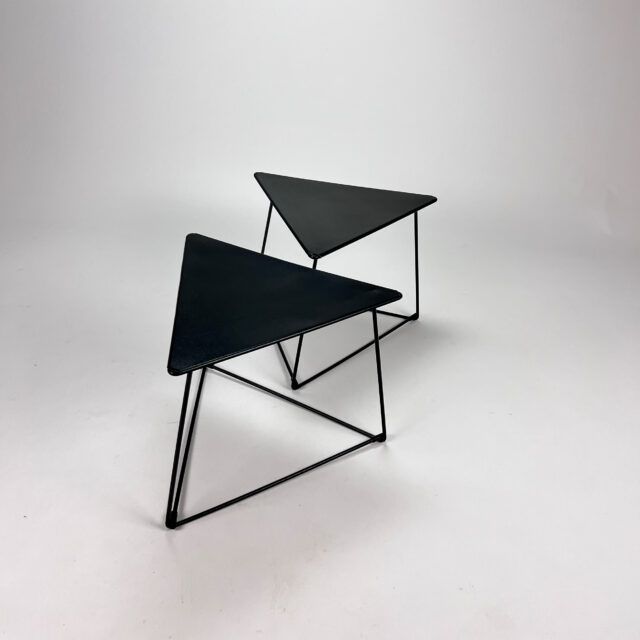 Set of 2 Triangular Side Tables, 1990s