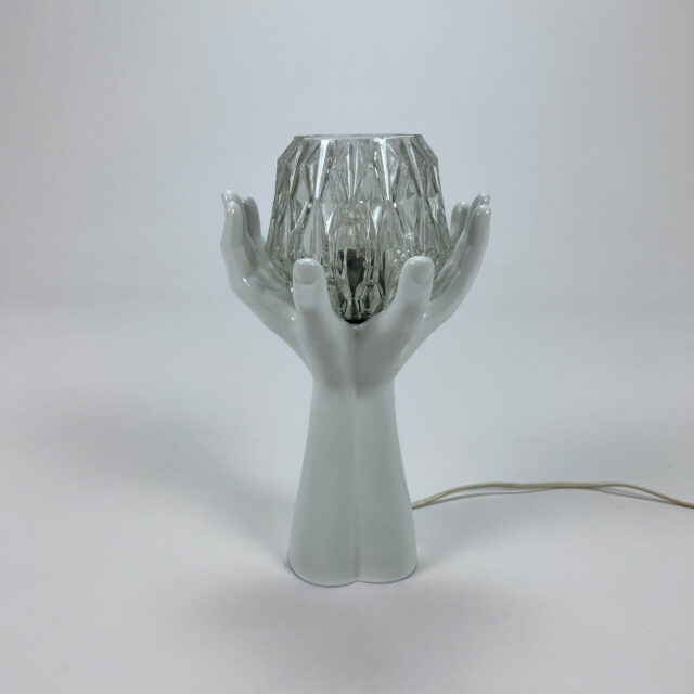 Ceramic Hands Table Lamp, 1990s