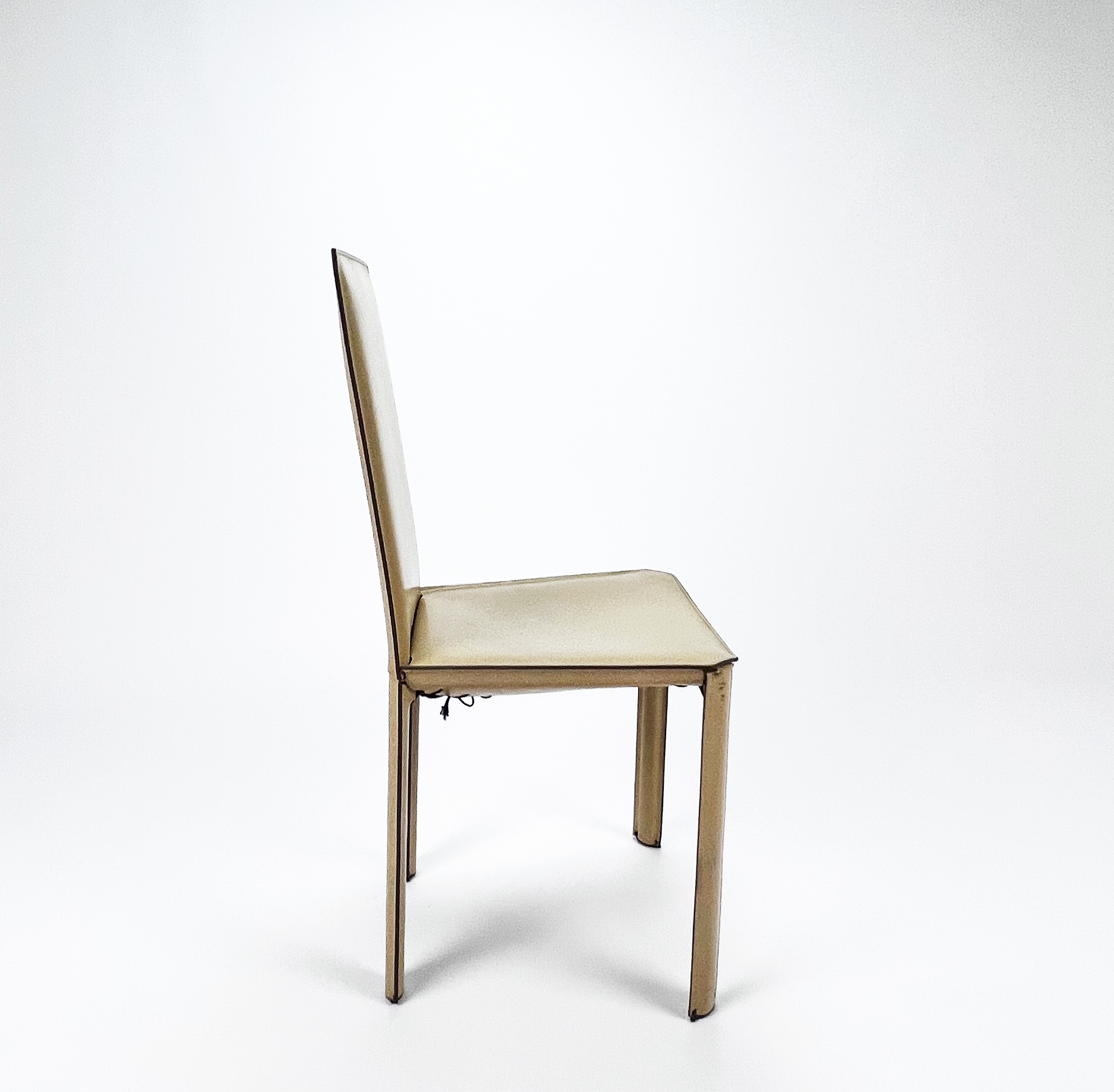 Set of 8 Vintage Neck Leather Design Chairs by De Couro de Brazil